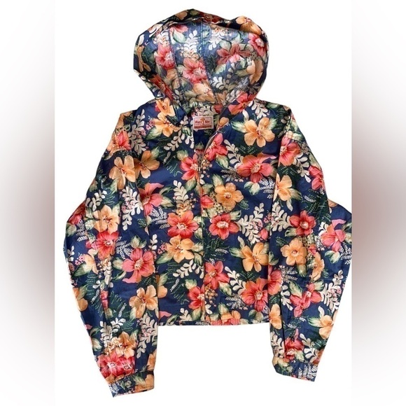 GORGEOUS Vintage Bless You Floral Long Sleeve Zip-up Crop Style Jacket Size Med - Picture 1 of 15